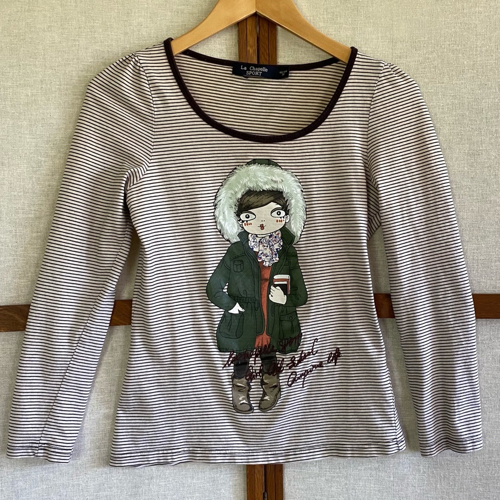 La Chapelle Sport Striped Top With French Girl - 38/8